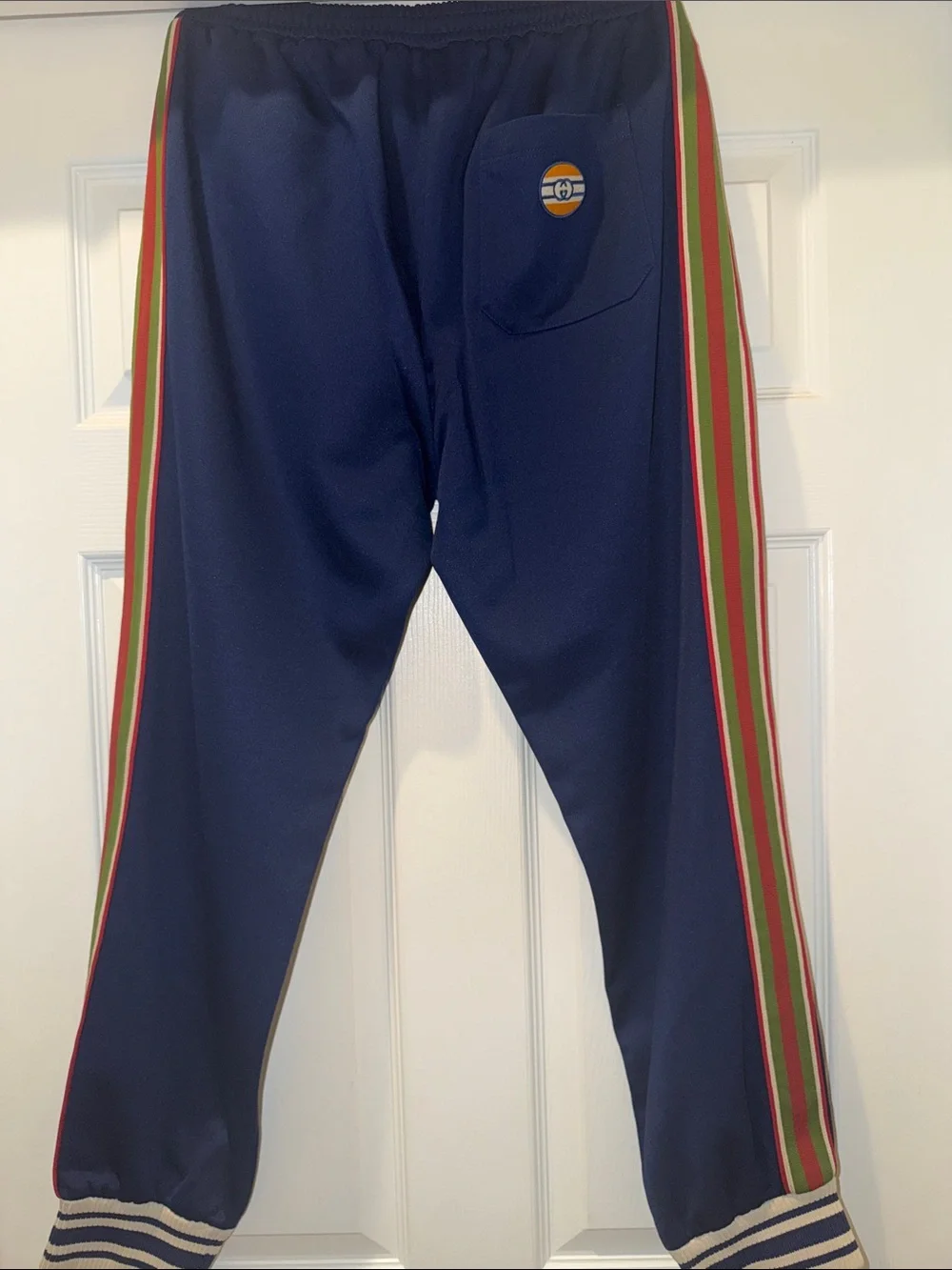 Gucci Navy Sweatpants with Red & Green Stripe